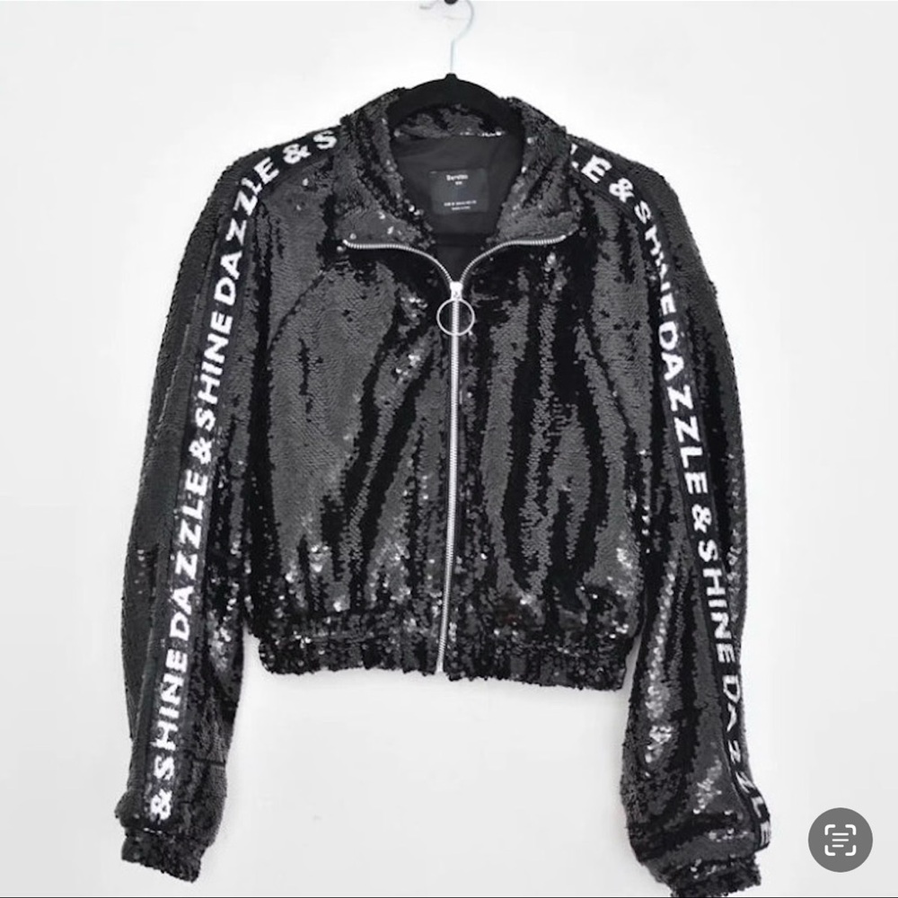 Sequin bomber jacket S
